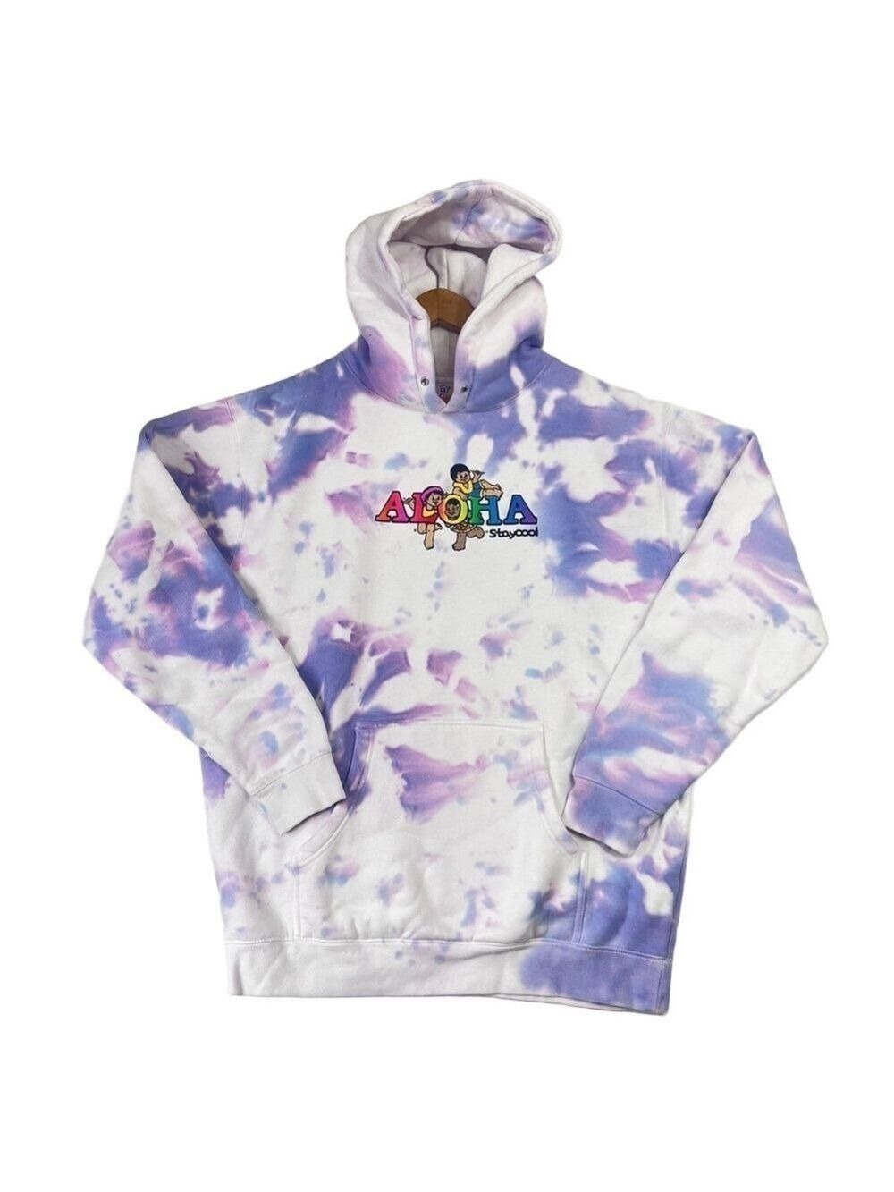 Stay Cool NYC Aloha Tie Dyed Mens Hoodie Size Medium Purple